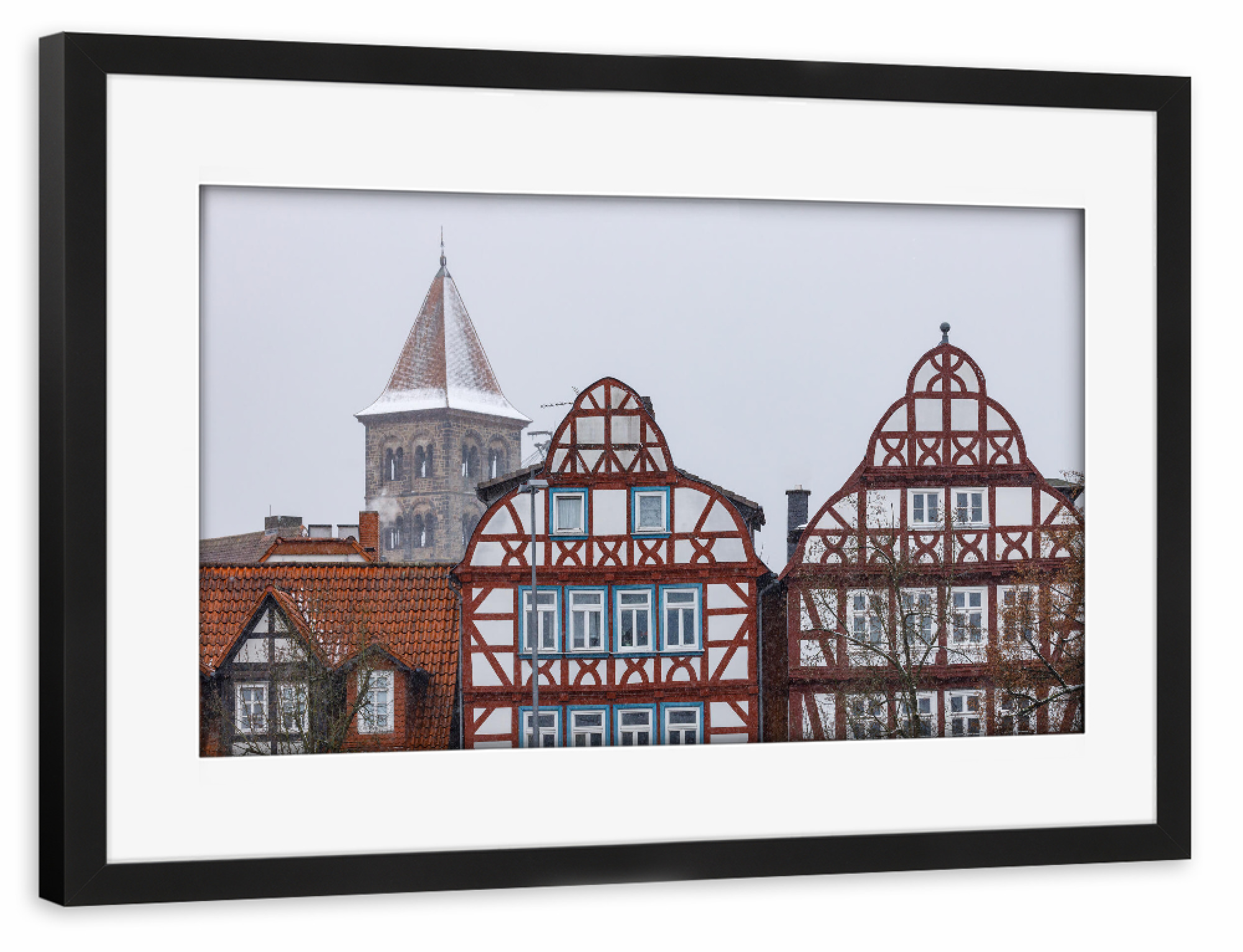 Poster mit Rahmen schwarz "Die Stadt Bad Hersfeld" artboxONE - Architektur
