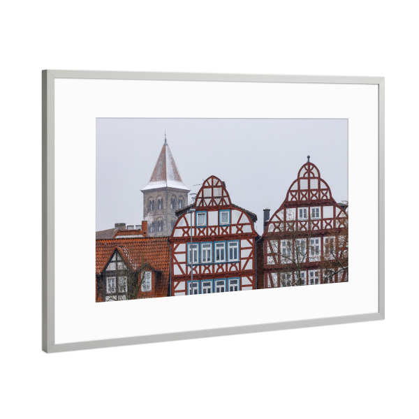 Poster mit Rahmen Silber "Die Stadt Bad Hersfeld" artboxONE - Architektur