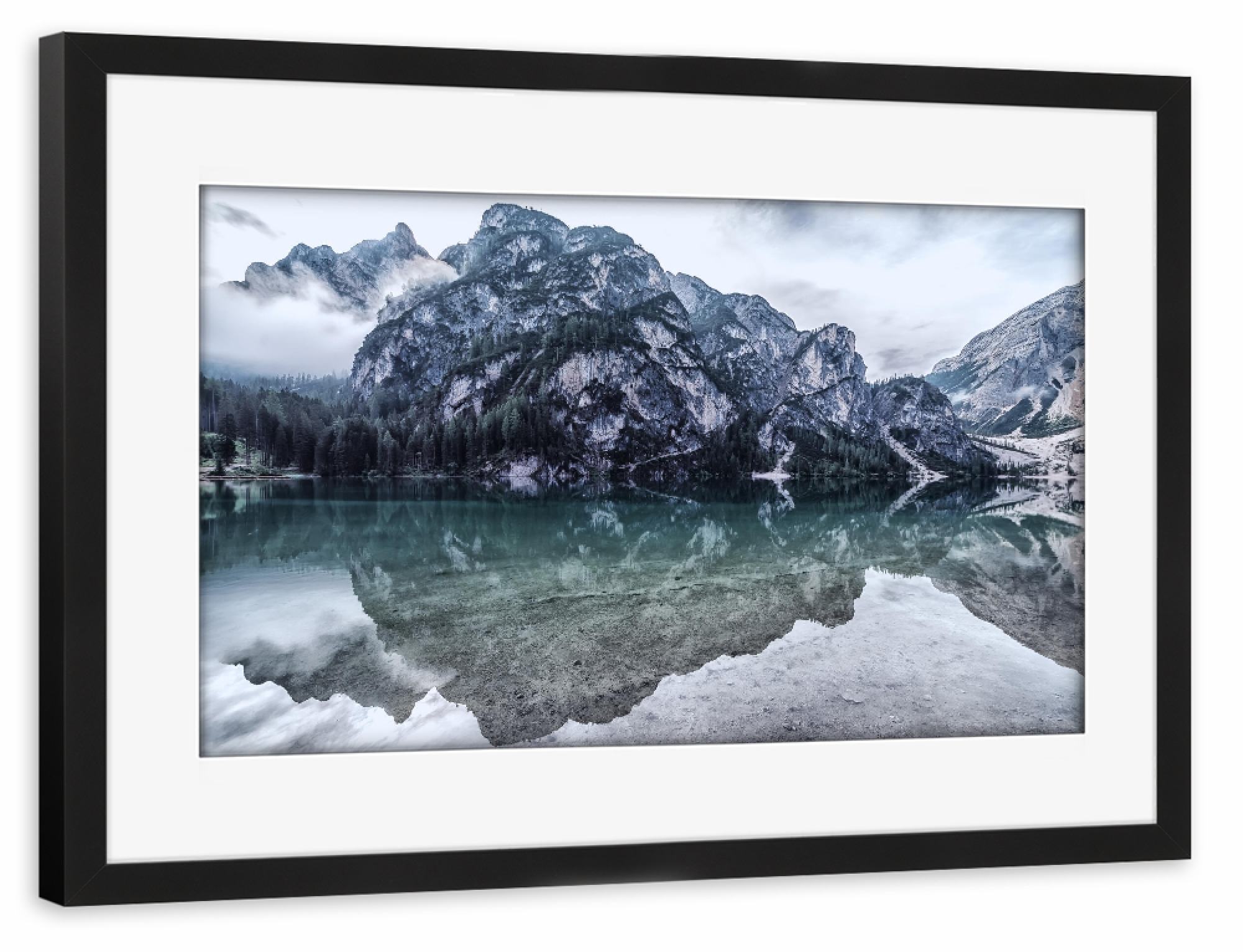 Poster mit Rahmen schwarz "Morgen in den Dolomiten" artboxONE - Natur,Reise,Reise / Länder,Für Mama,Für Papa