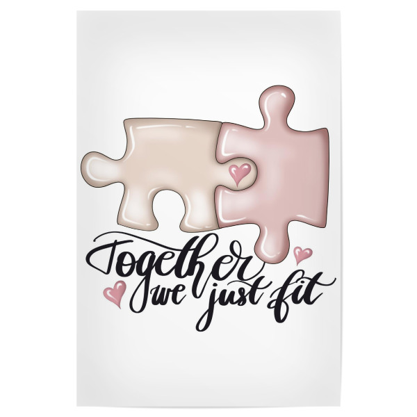 Poster 30x20 cm "Zusammen passen wir einfach" artboxONE - Fashion,Buchstaben,Für Mama,Festivals