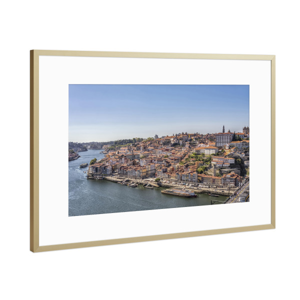 Poster mit Rahmen Gold "Porto-Stadt" artboxONE - Städte,Reise,Architektur,Reise / Länder,Städte / Weitere