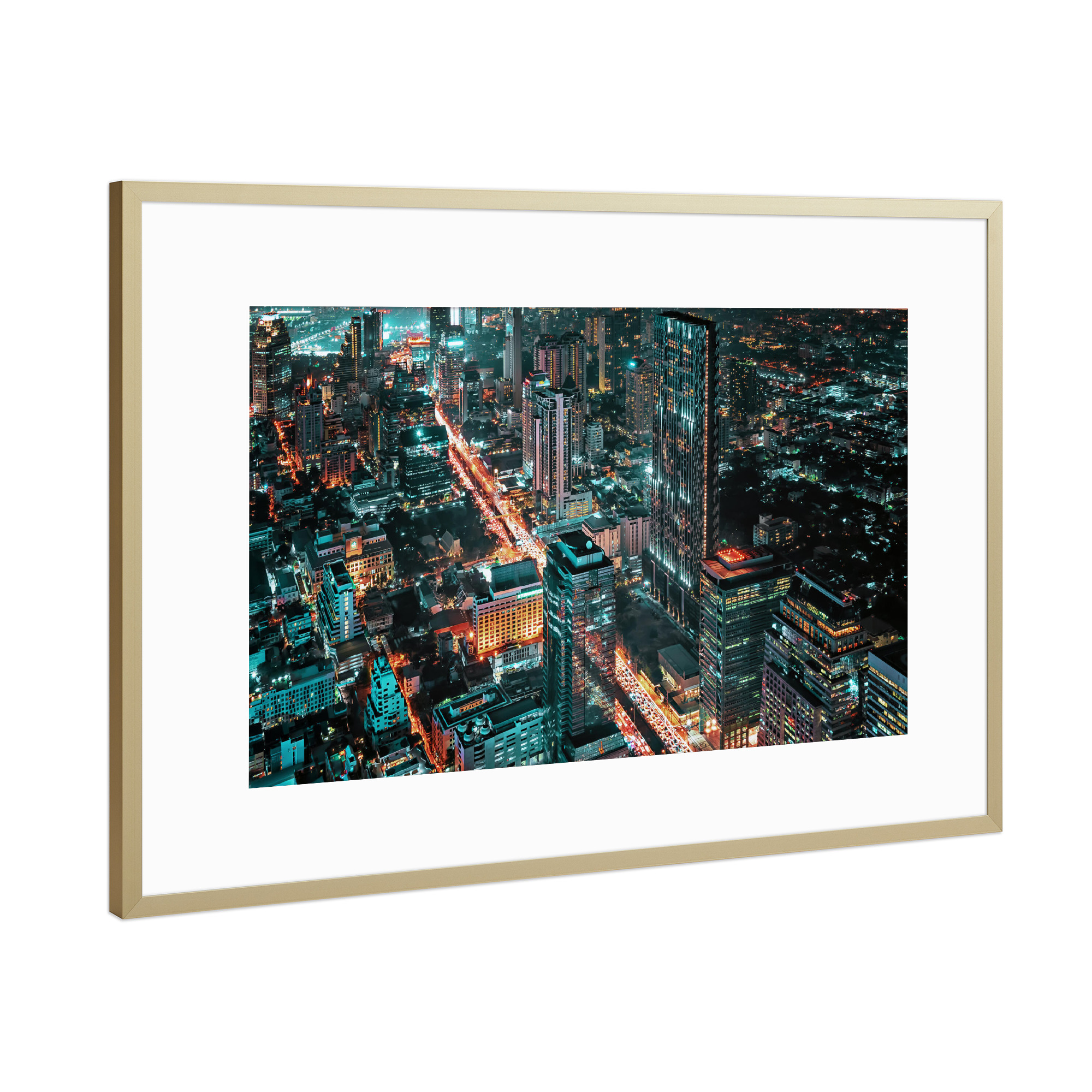Poster mit Rahmen Gold "Dschungel von Bangkok" artboxONE - Städte,Reise,Architektur,Reise / Asien,Reise / Länder