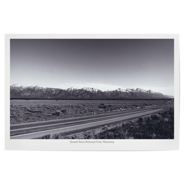 Poster "Road to Grand Teton" artboxONE - Reise,Schwarzweiß,Reise / Länder