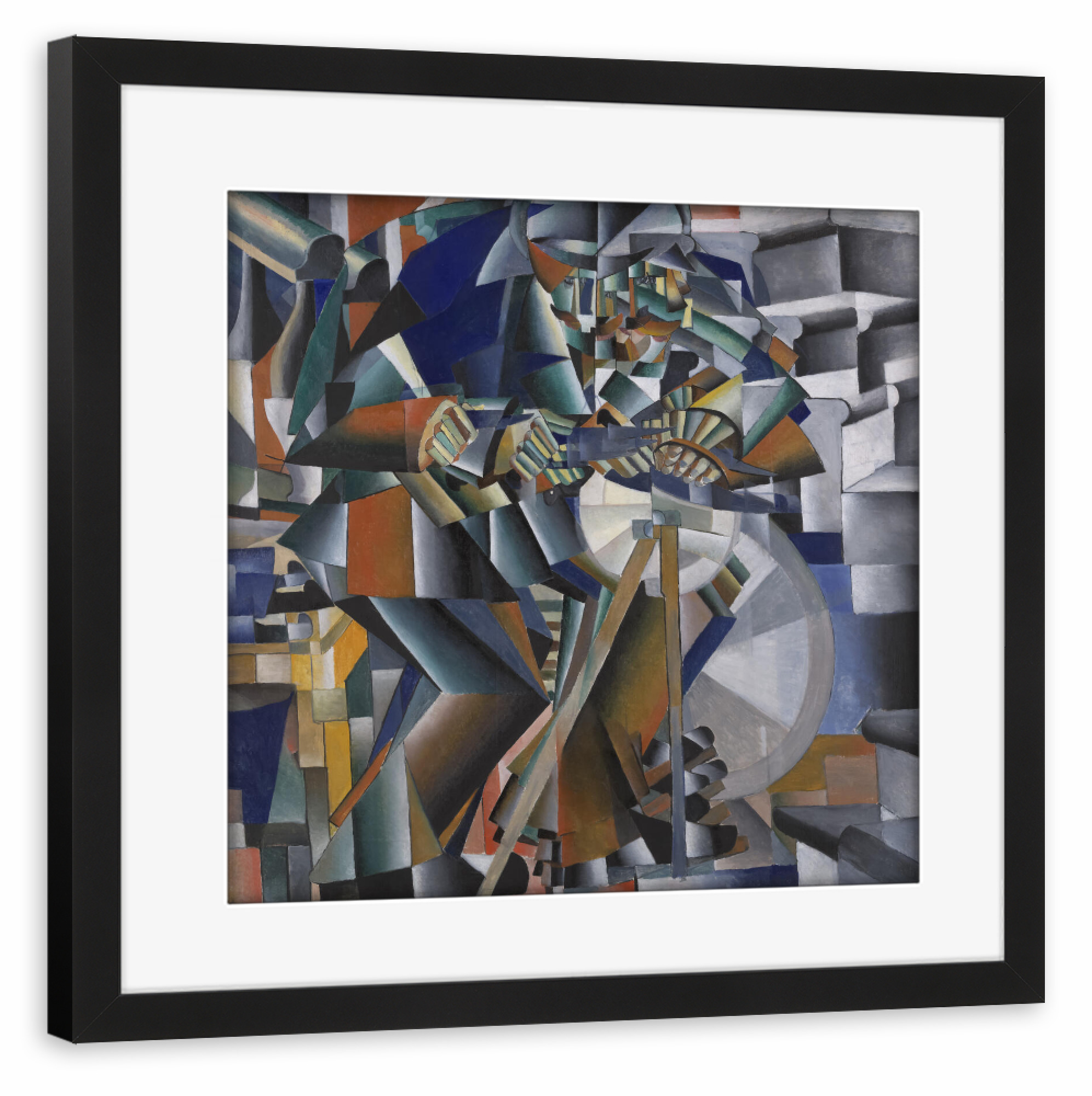 Poster mit Rahmen schwarz "Der Messerschleifer" artboxONE - Abstrakt,Geometrie