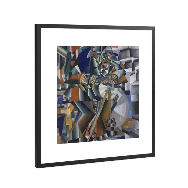 Poster mit Rahmen Schwarz (Metallic) "Der Messerschleifer" artboxONE - Abstrakt,Geometrie