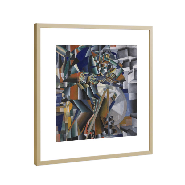 Poster mit Rahmen Gold "Der Messerschleifer" artboxONE - Abstrakt,Geometrie