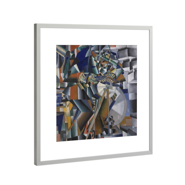 Poster mit Rahmen Silber "Der Messerschleifer" artboxONE - Abstrakt,Geometrie