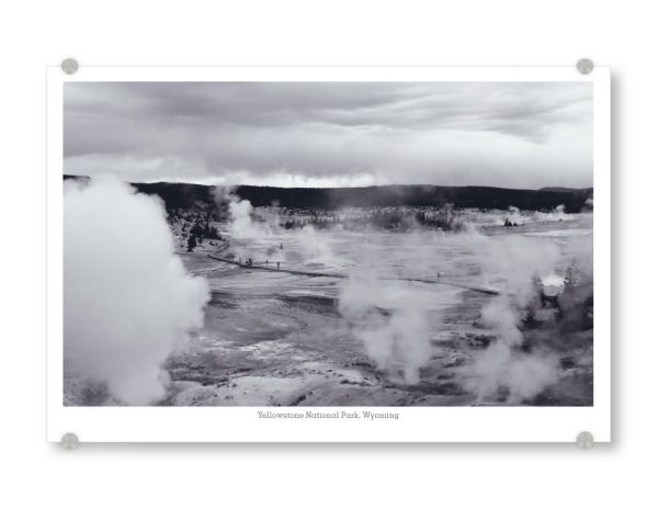 Acrylglasbild "Landschaft im Yellowstone" artboxONE - Reise,Schwarzweiß,Reise / Länder