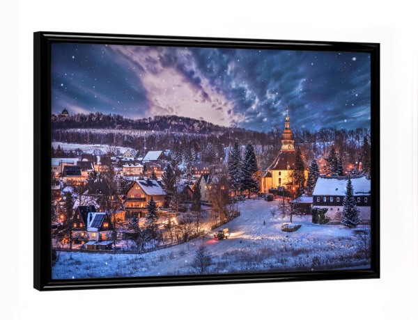 Poster mit schwarzem Rahmen "Seiffen" artboxONE - Architektur,Weihnachten