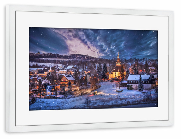 Poster mit Rahmen weiß "Seiffen" artboxONE - Architektur,Weihnachten