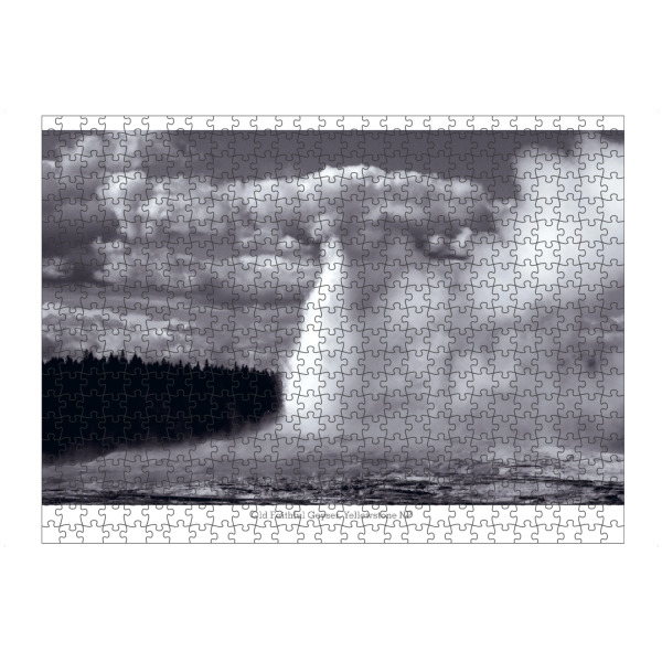 Puzzle Ravensburger "Old Faithful @ Yellowstone" artboxONE - Natur,Reise,Schwarzweiß,Reise / Länder