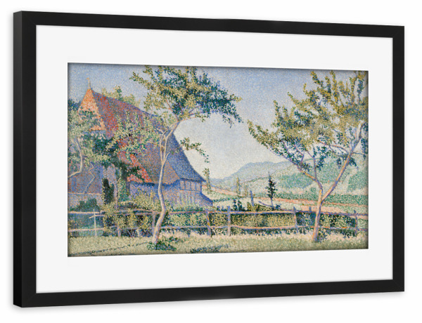 Poster mit Rahmen schwarz "Comblat-le-Château, die Wiese" artboxONE - Natur,Reise,Reise / Länder