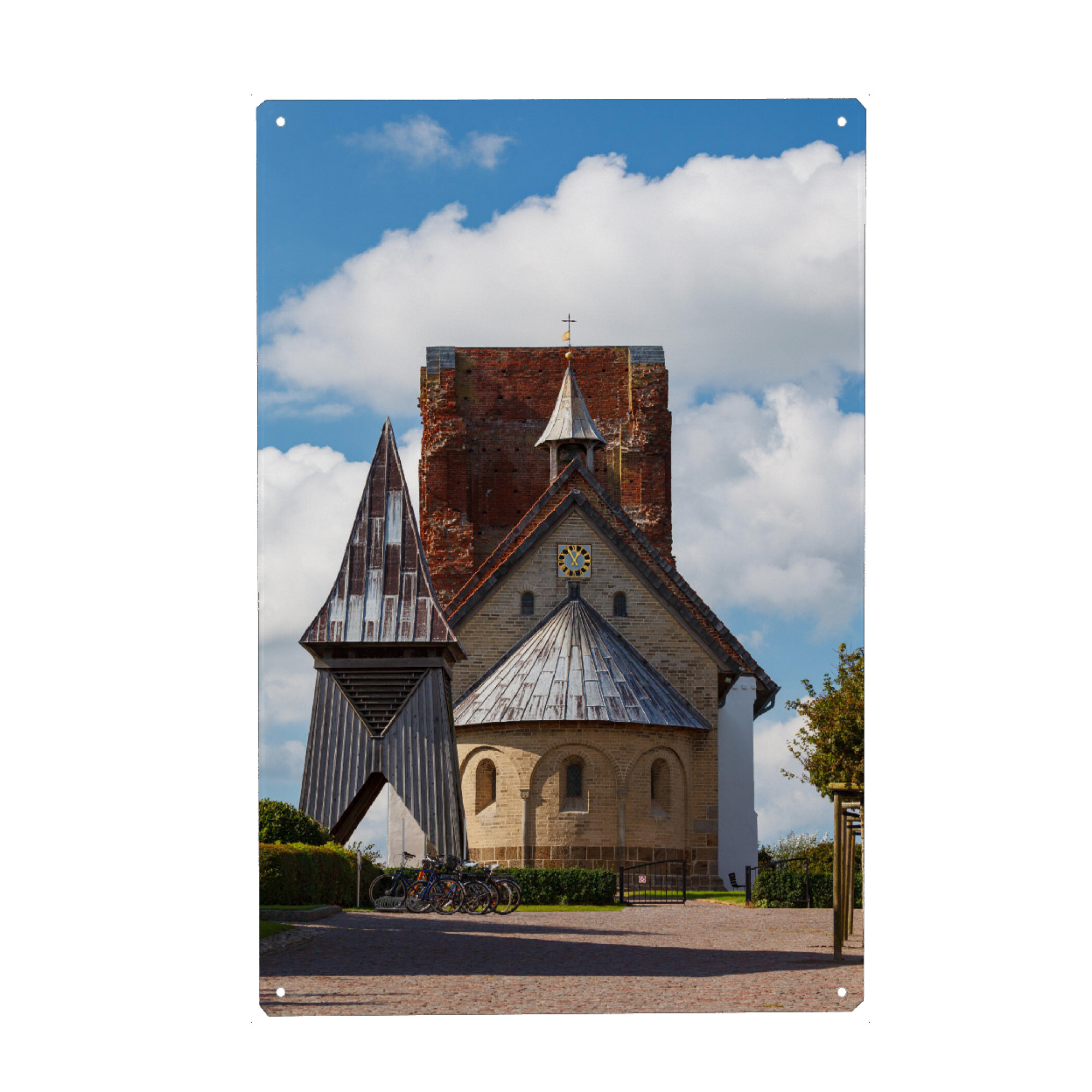 Metall Poster "Die alte Kirche auf Pellworm" artboxONE - Architektur