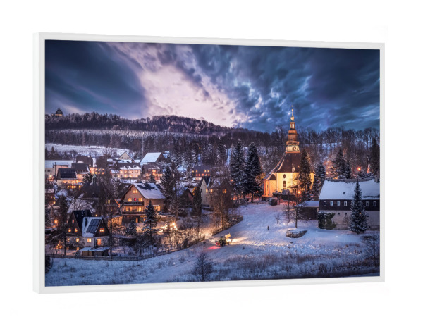 Poster mit weißem Rahmen "Weichnachten in Seiffen" artboxONE - Architektur,Weihnachten