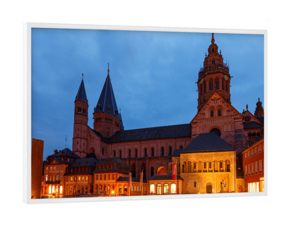 Poster mit weißem Rahmen "Mainzer Dom in Rheinland Pfalz" artboxONE - Architektur