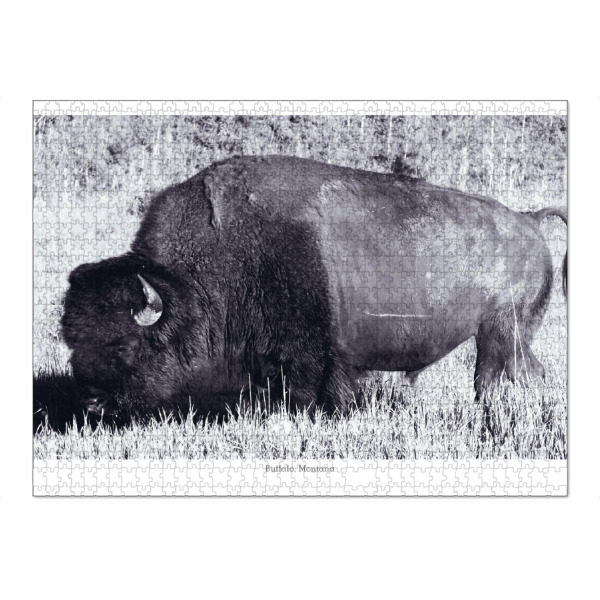 Puzzle Ravensburger "Büffel in schwarzweiß" artboxONE - Tiere,Schwarzweiß