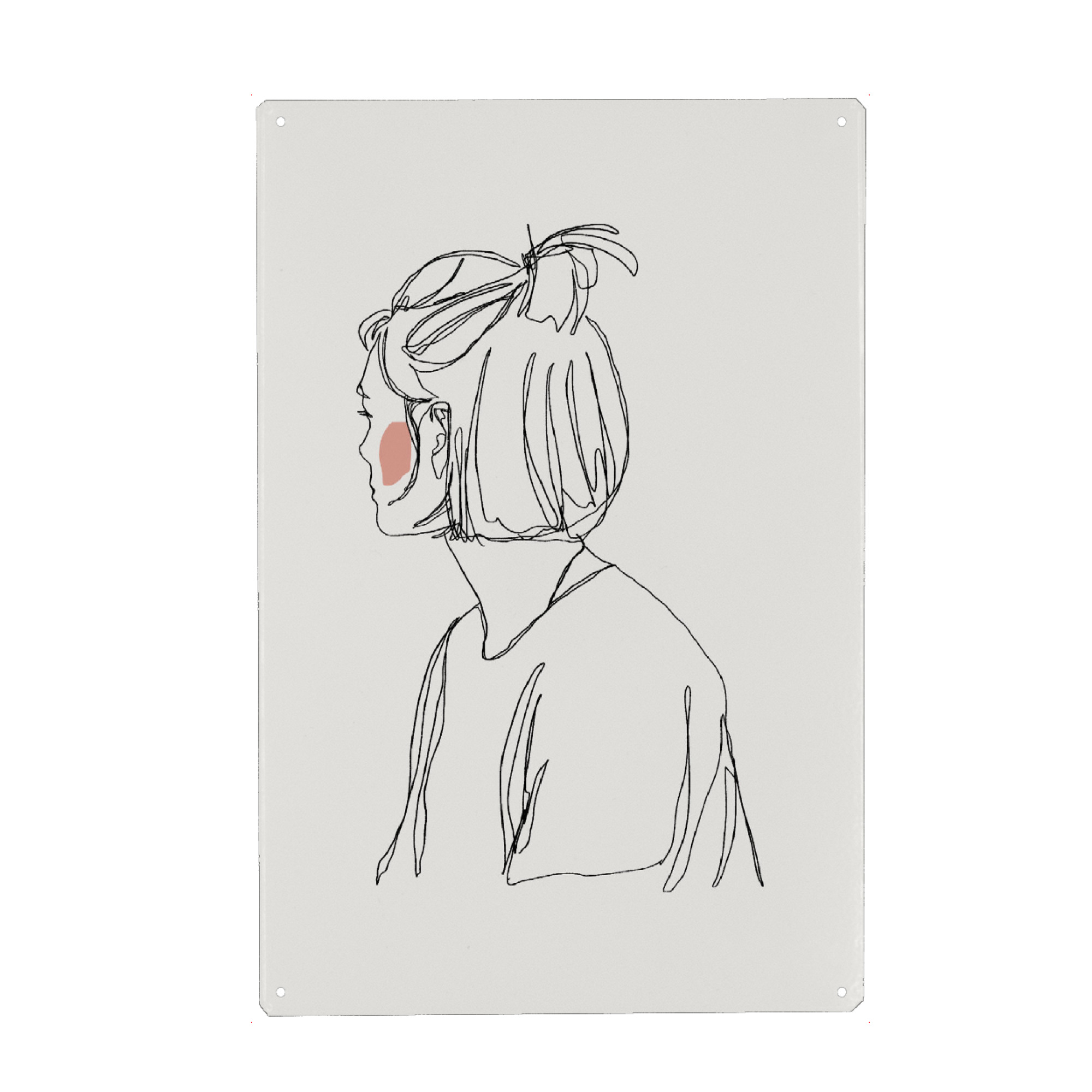 Holzbild "Lineart girl" artboxONE - Für Kinder,Menschen,Für Mama - Female,Frau,Mädchen,Lineart,Minimalistisch,Modern