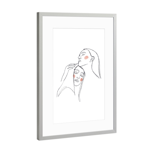 Poster mit Rahmen Silber "Geschützt" artboxONE - Menschen,Schwarzweiß,Für Mama