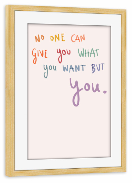 Poster mit Rahmen kiefer "You - Motivationszitat" artboxONE - Typografie,Menschen