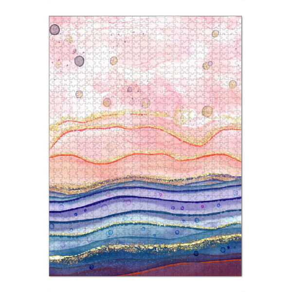 Puzzle Ravensburger "Lebenslinien. Mit Goldpartikeln" artboxONE - Abstrakt