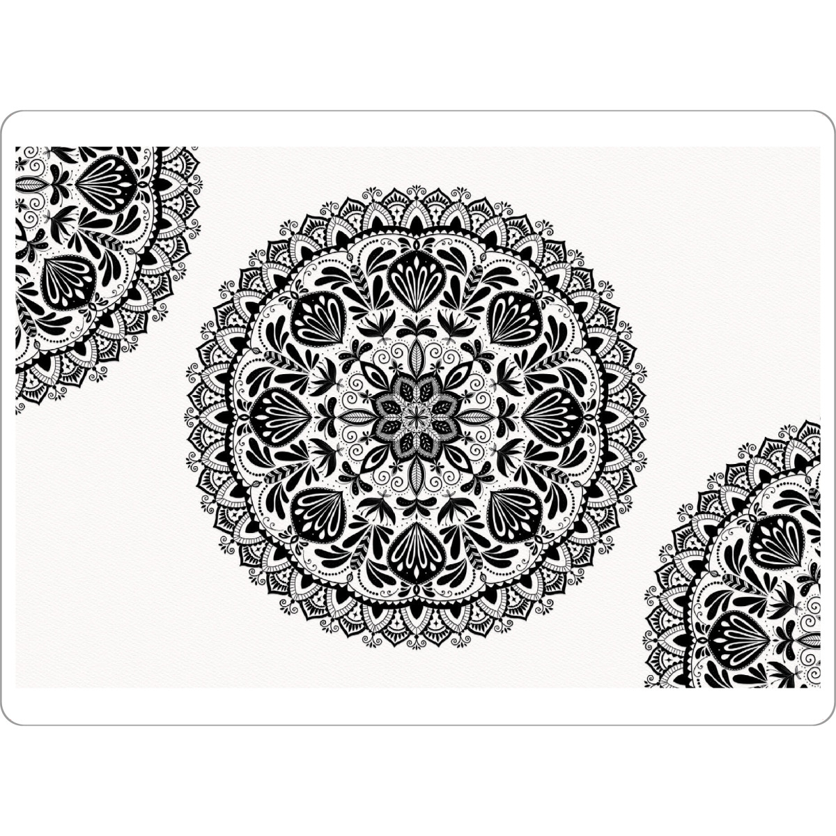 Tischset "Good Vibes Mandala" artboxONE - Floral,Abstrakt,Schwarzweiß