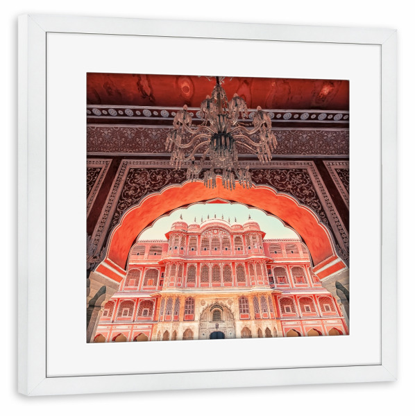 Poster mit Rahmen weiß "Jaipur-Palast" artboxONE - Städte,Reise,Architektur,Reise / Asien,Reise / Länder