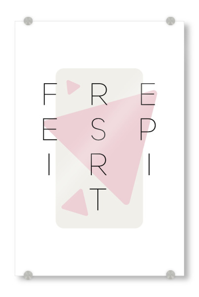 Acrylglasbild "Free spirit - pink" artboxONE - Typografie