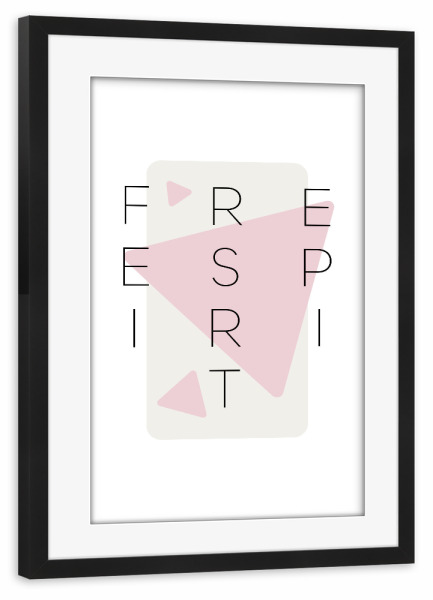 Poster mit Rahmen schwarz "Free spirit - pink" artboxONE - Typografie