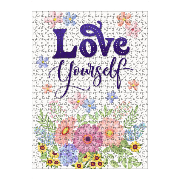 Puzzle Ravensburger "Love Yourself. Mit Blumen" artboxONE - Typografie,Floral,Liebe