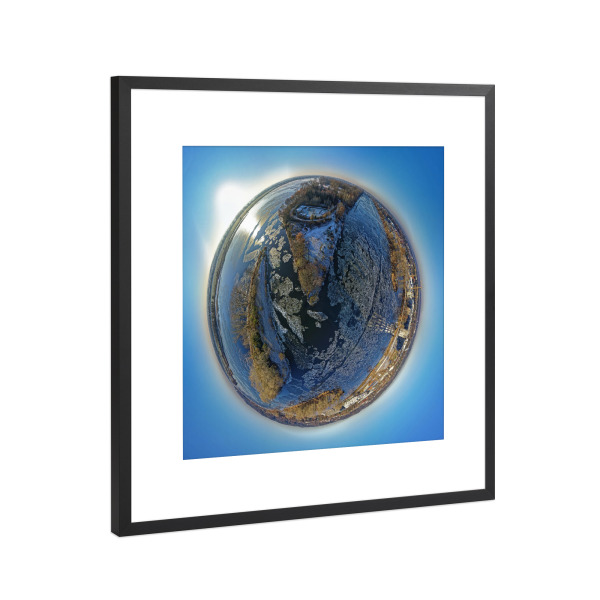 Poster mit Rahmen Schwarz (Metallic) "Elbinsel-Ostspitze bei Geesthacht" artboxONE - Städte,Natur,Reise,Reise / Länder,Städte / Weitere