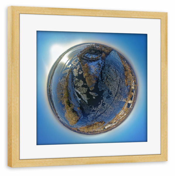 Poster mit Rahmen kiefer "Elbinsel-Ostspitze bei Geesthacht" artboxONE - Städte,Natur,Reise,Reise / Länder,Städte / Weitere