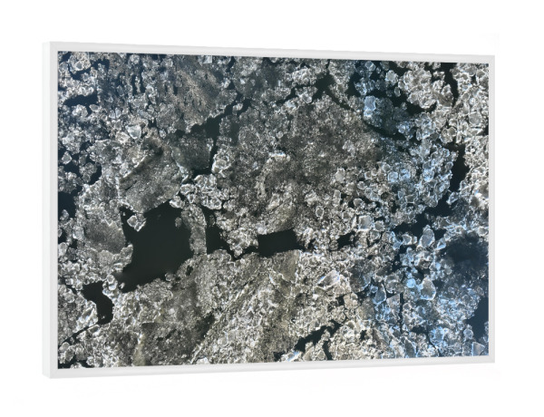 Poster mit weißem Rahmen "Treibeis" artboxONE - Natur - Eis,Treibeis,Eisschollen,Schollen,Frost,Eisig,Wasser,Brucheis,Eisbruch