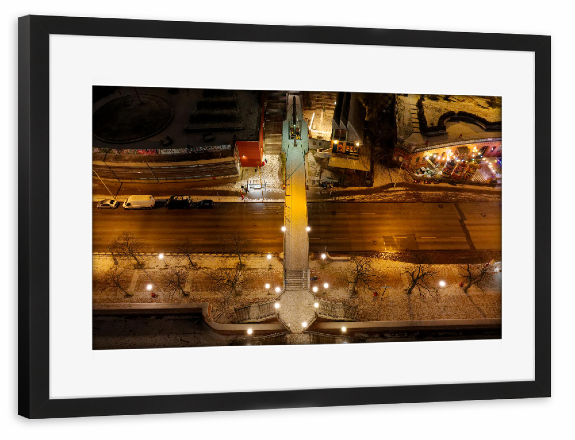 Poster mit Rahmen schwarz "Hamburg Hafenstraße-Brücke" artboxONE - Städte,Städte / Hamburg,Reise,Architektur,Reise / Länder