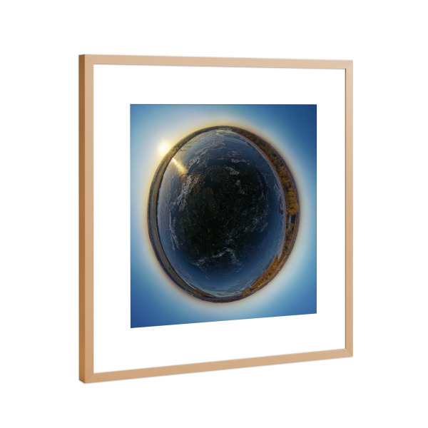 Poster mit Rahmen Kupfer "Winter-Elbe Geesthacht aus 35m" artboxONE - Städte,Natur,Reise,Reise / Länder,Städte / Weitere