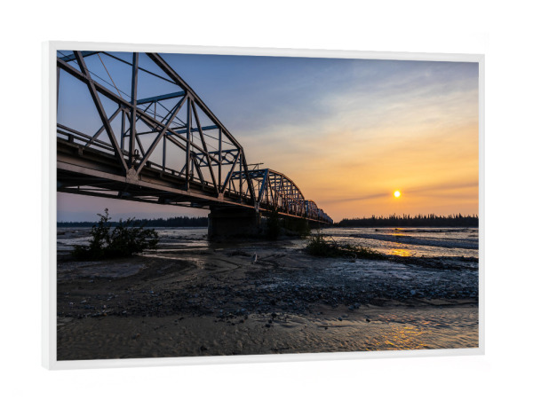 Poster mit weißem Rahmen "Alaska Highway Brücke" artboxONE - Natur,Architektur