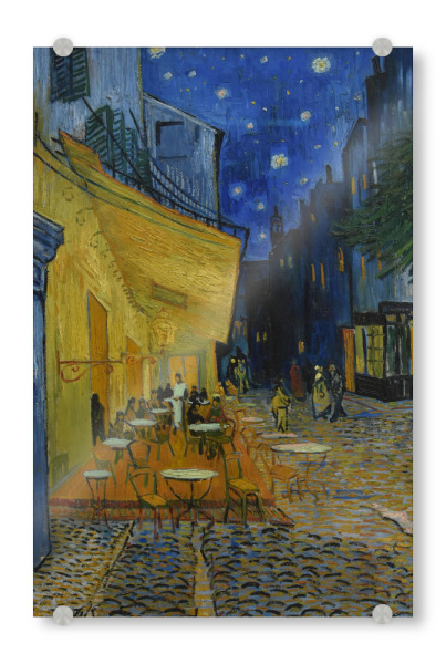 Acrylglasbild "Café-Terrasse bei Nacht" artboxONE - Städte,Architektur,Städte / Weitere