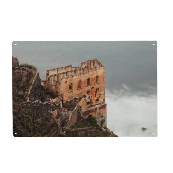 Metall Poster "Ruinas de Gordejuela" artboxONE - Reise,Architektur,Buchstaben / L,Buchstaben / N