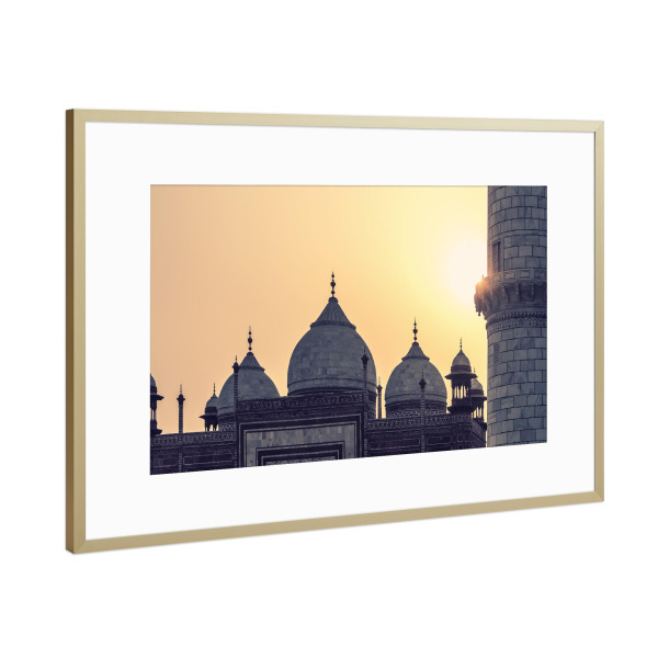 Poster mit Rahmen Gold "Taj-Silhouette" artboxONE - Städte,Reise,Architektur,Reise / Asien,Reise / Länder