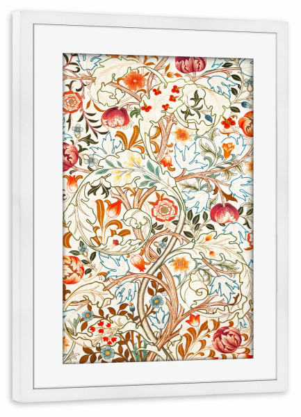 Poster mit Rahmen weiß "Acanthus Portiere" artboxONE - Natur,Floral,Abstrakt,Für Mama,Für Papa
