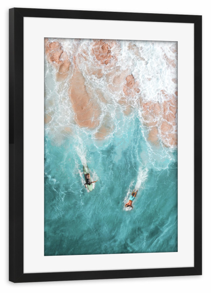 Poster mit Rahmen schwarz "Rosa Schaum" artboxONE - Natur,Menschen,Reise / Strand und Meer,Städte / Sydney,Sport / Sommerspiele