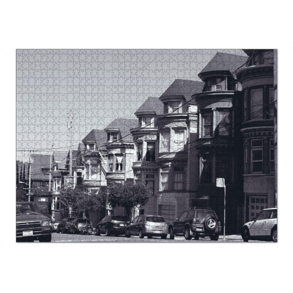 Puzzle Ravensburger "The Painted Ladies at SFO" artboxONE - Reise,Schwarzweiß,Architektur,Reise / Länder,Städte / San Francisco