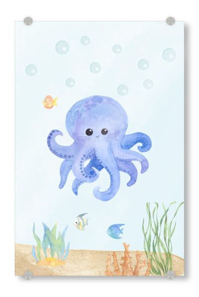 Acrylglasbild "Oktopus im Ozean" artboxONE - Für Kinder,Tiere,Fiktion