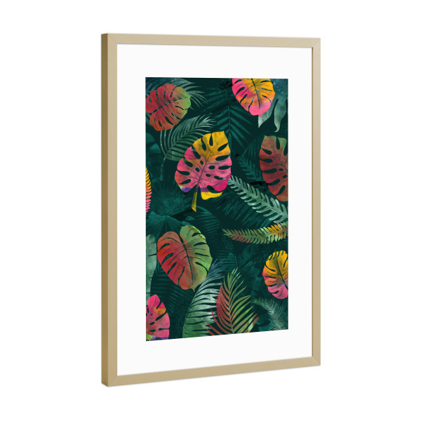 Poster mit Rahmen Gold "Tropical art design" artboxONE - Natur,Floral
