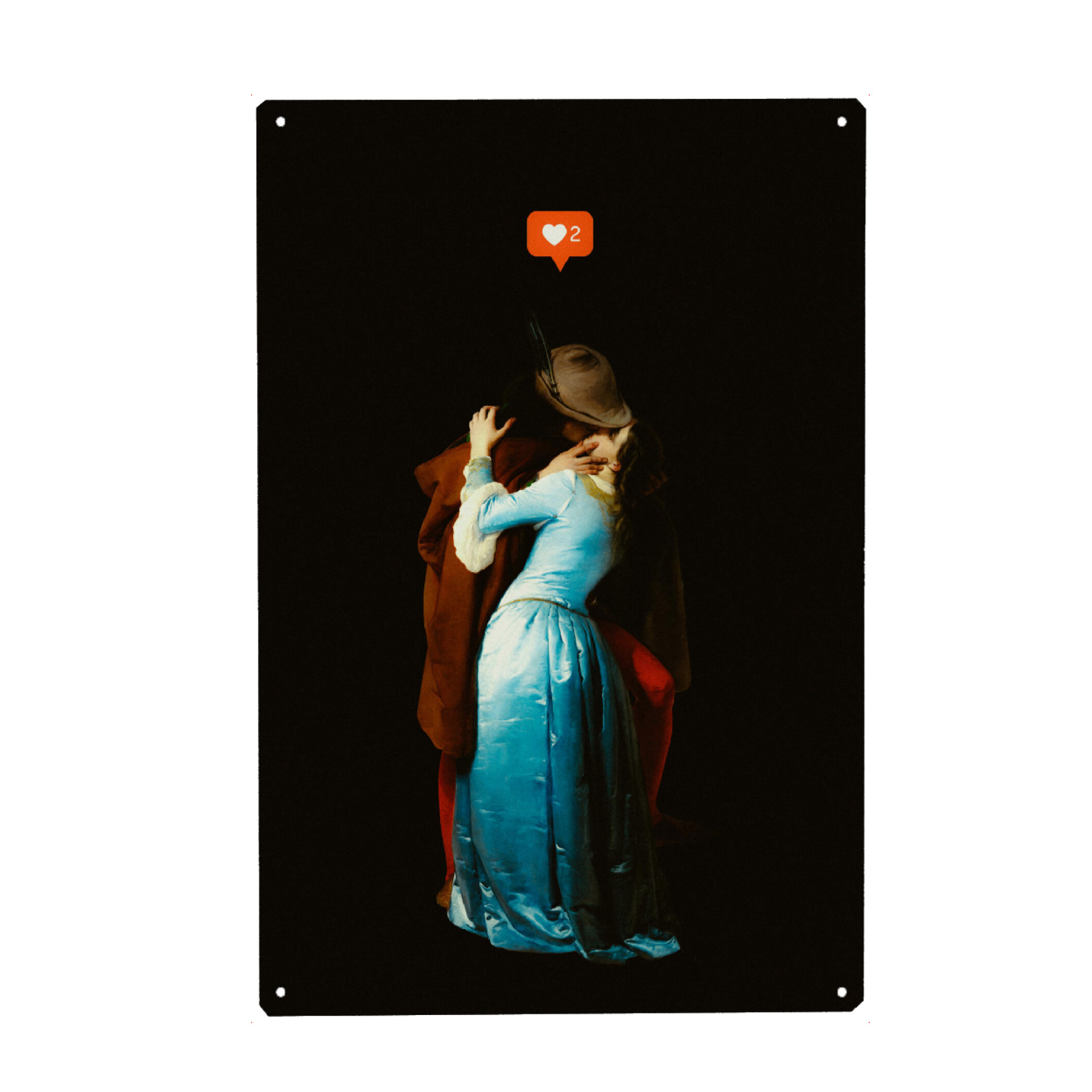 Metall Poster "Ein moderner Kuss" artboxONE - Menschen,Liebe,Für Mama