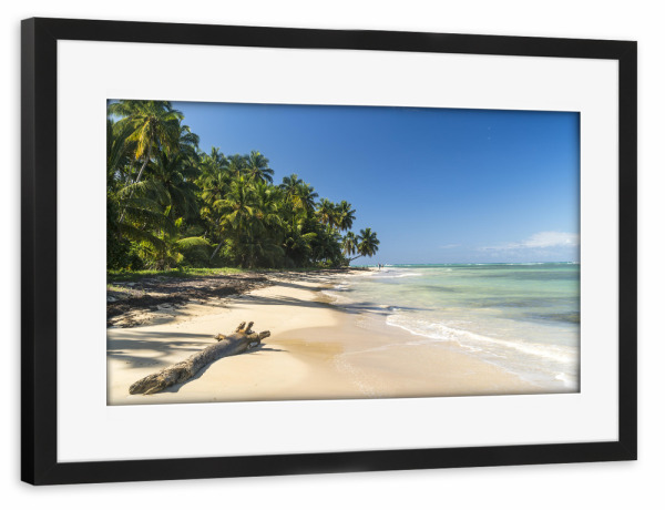 Poster mit Rahmen schwarz "Traumstrand El Portillo" artboxONE - Reise / Strand und Meer