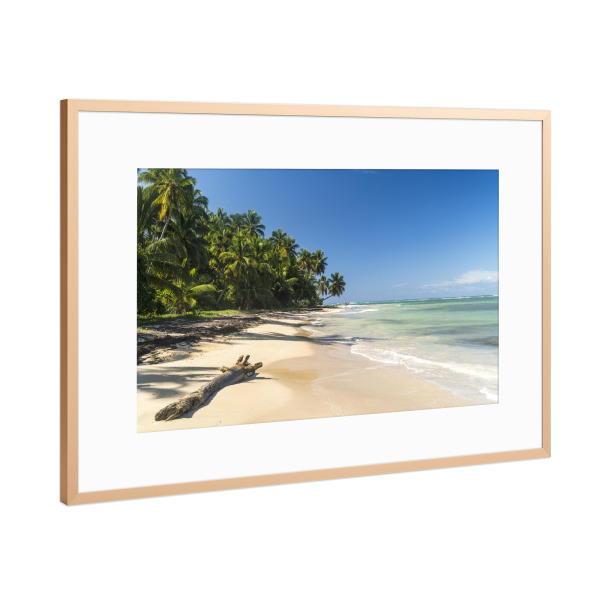 Poster mit Rahmen Kupfer "Traumstrand El Portillo" artboxONE - Reise / Strand und Meer