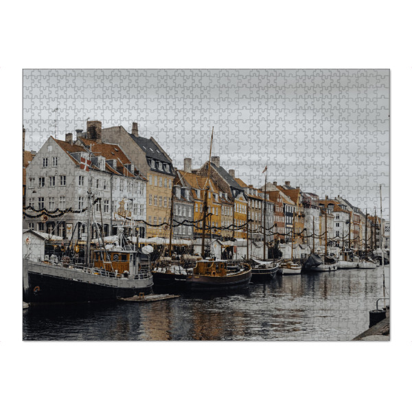 Puzzle Ravensburger "Nyhavn an einem bewölkten Tag" artboxONE - Reise,Architektur,Städte / København