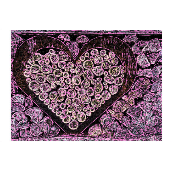 Puzzle Ravensburger "Pinkes Herz" artboxONE - Abstrakt,Liebe - Herz,Zeichnung,Abstrakt,Liebe - Bild herz