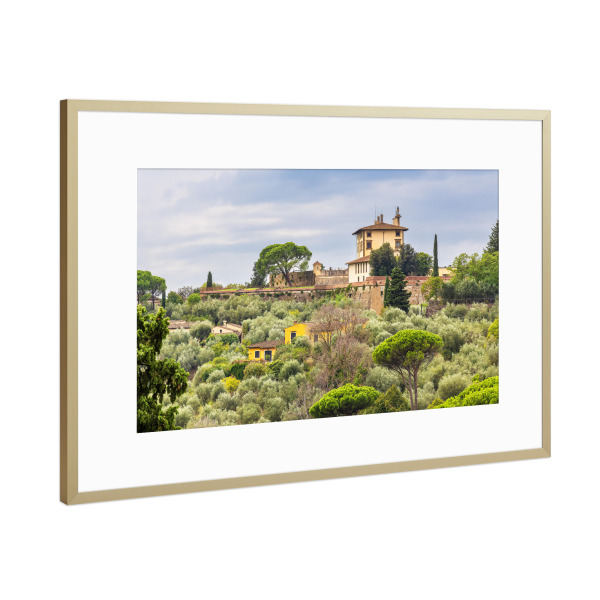 Poster mit Rahmen Gold "Haus in Florenz" artboxONE - Natur,Reise,Architektur,Reise / Länder,Städte / Weitere