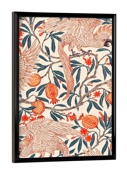 Poster mit schwarzem Rahmen "Kakadu und Granate" artboxONE - Natur,Floral,Tiere,Abstrakt,Für Mama